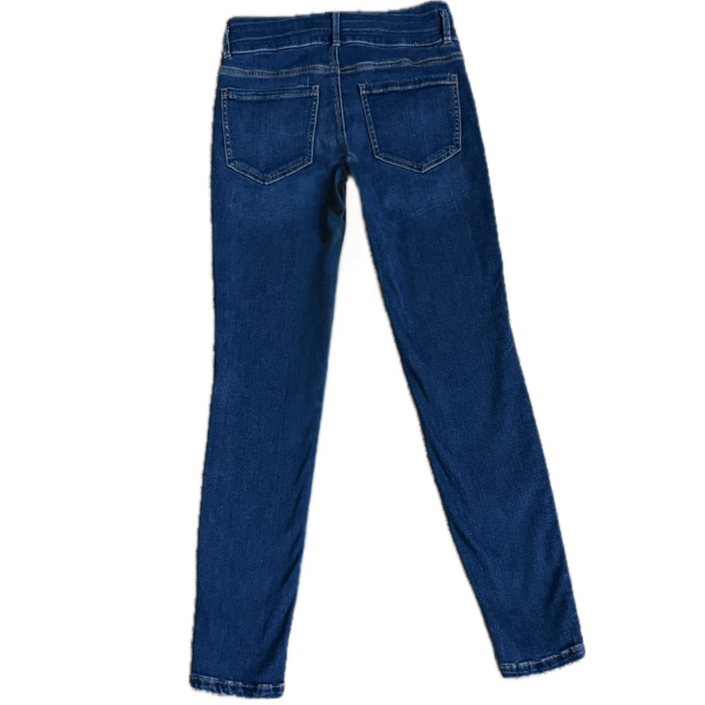👖🖤 ANN TAYLOR The Skinny Triple Button Dark Wash Mid-Rise‎ Jeans Women’s Sz 2 - Picture 2 of 4